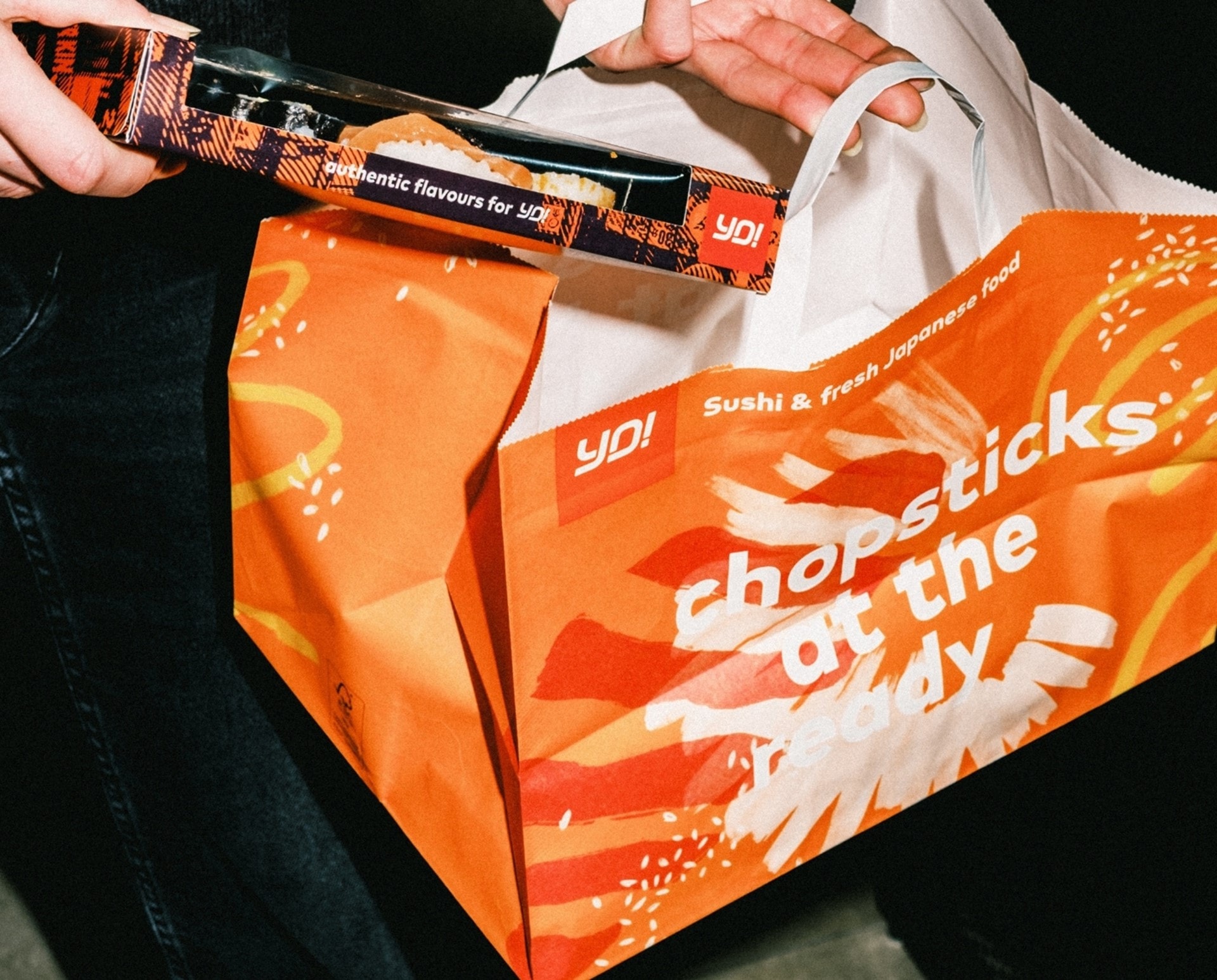 YO! branded takeaway packaging